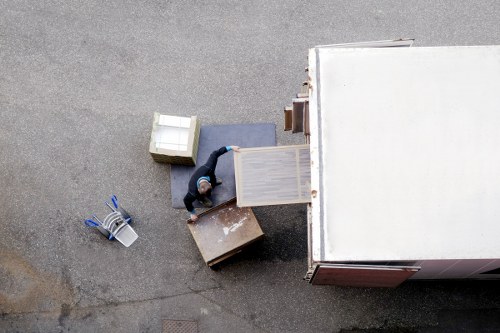 Team efficiently unpacking and setting up in a new space